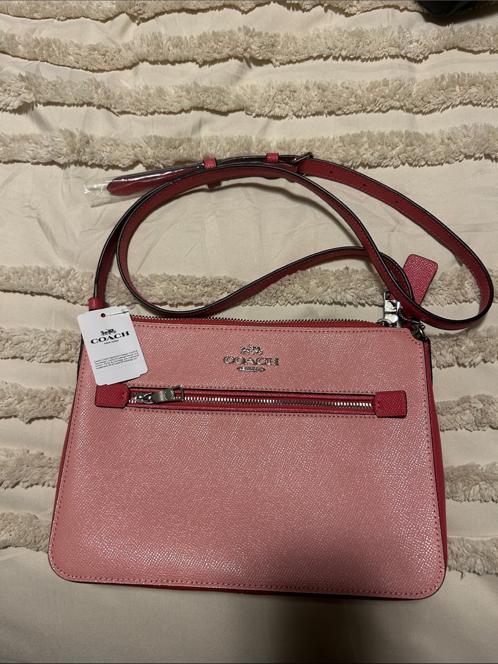 COACH Pink and hot pink Leather Crossbody Bag